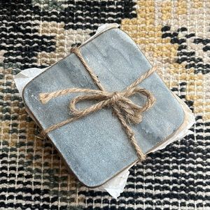 Brand new, gray marble coasters